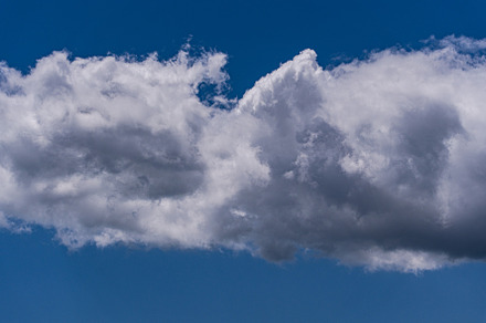 White textured clouds in the sky