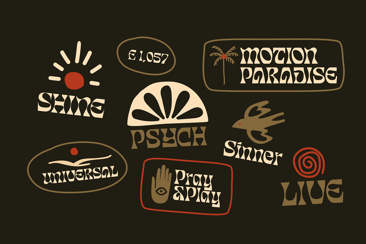 Degres - Psychedelic Display Family, a Serif Font by Holyline Design (Photo 7 of 14)