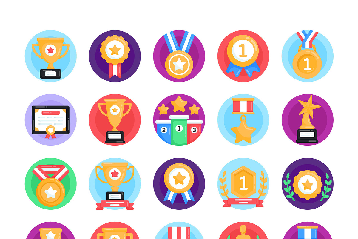 Awards Icons - 50 Flat Vector Icons, a Duotone Icon by Brickclay (Photo 7 of 7)