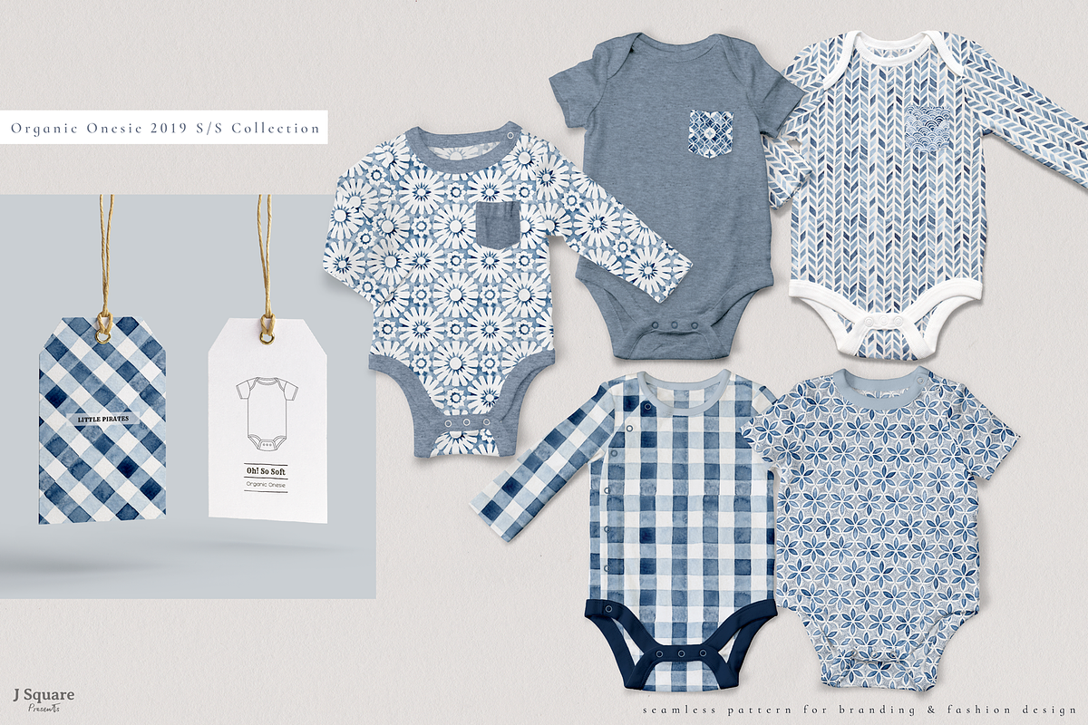 Watercolor Indigo Summer Patterns, a Pattern Graphic by JSquarePresents (Photo 8 of 11)