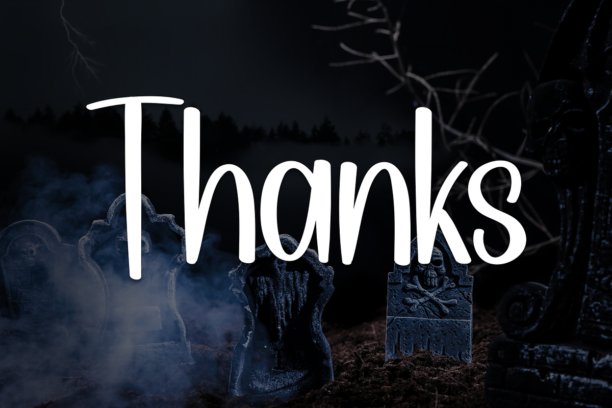 Black Spooky | Script Font, a Script Font by Scratchones (Photo 8 of 8)