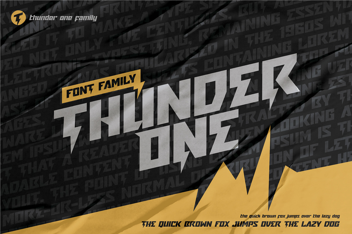 THUNDER ONE, a Font by Blacksheep studio (Photo 1 of 3)