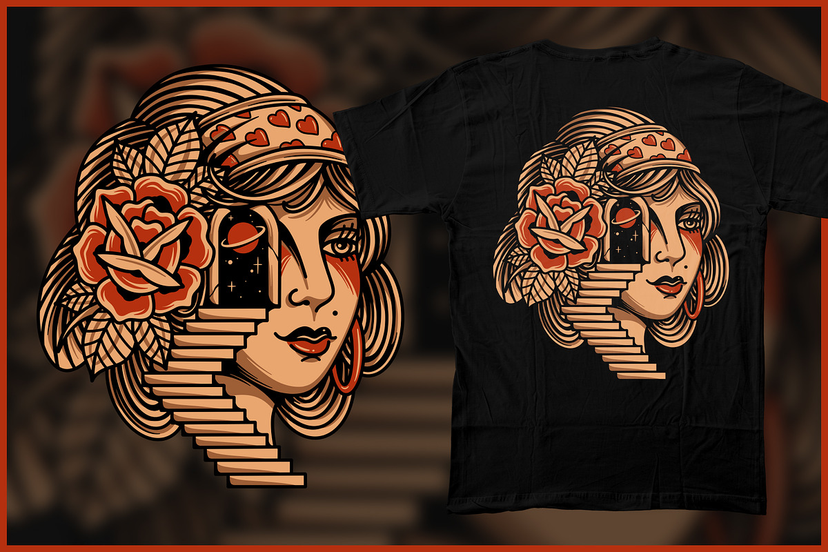 Gypsy Lady T-shirt Design, an Illustration by Stead Supply