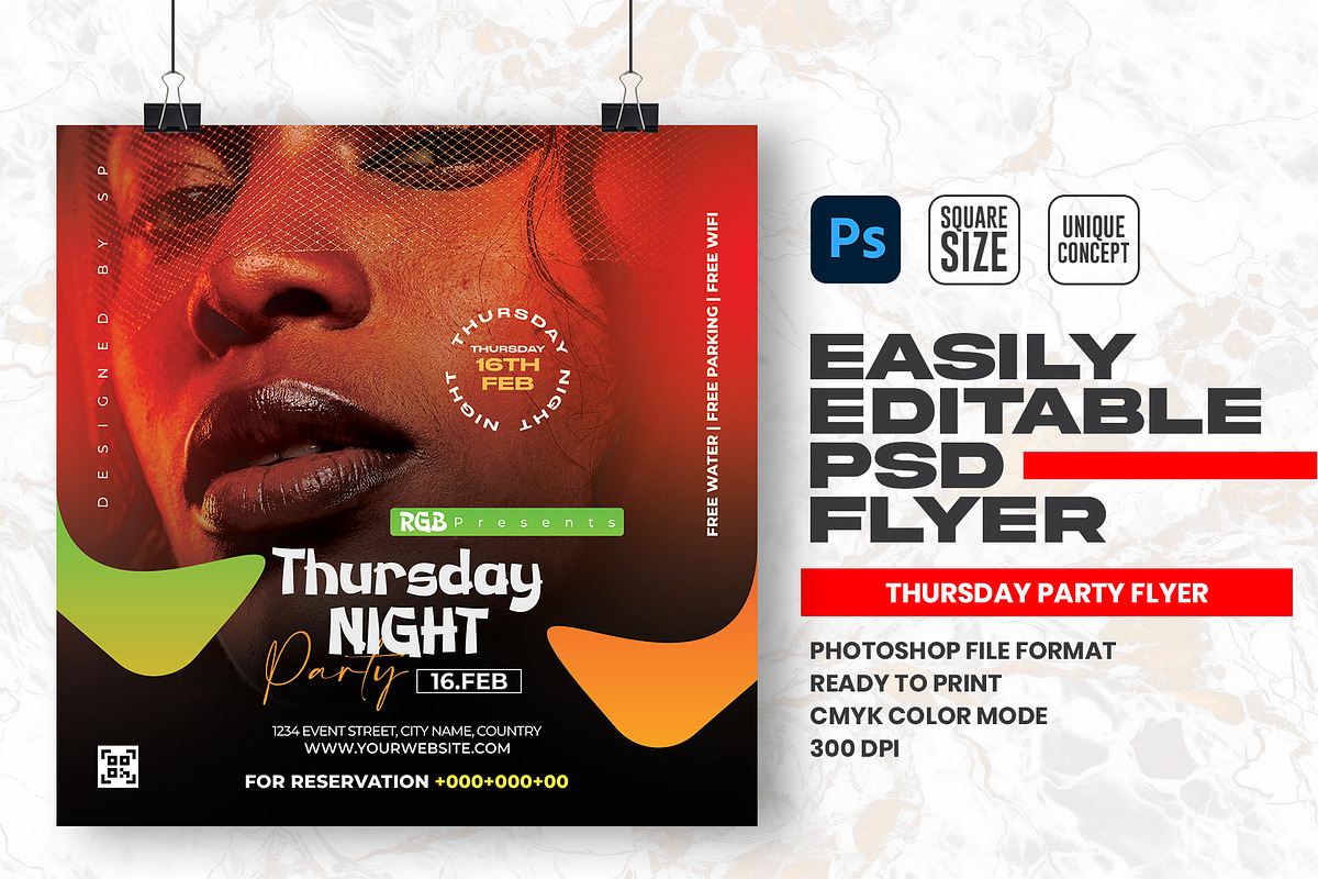 Thursday Party Flyer Design Template, a Flyer Template by Shajib Shikder (Photo 1 of 2)