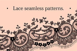Black lace seamless ribbons.