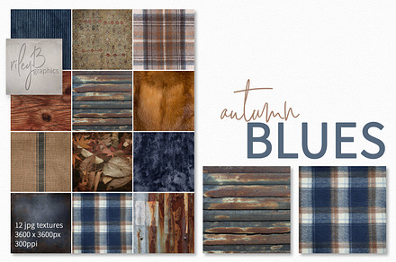 Autumn Blues Textures, a Texture Graphic by rileyBgraphics