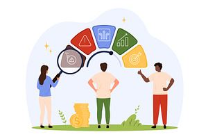 Risk Management Strategy Concept, a Finance Illustration by Flashvector