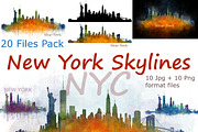 20x Files Pack New York NYC Skylines, an Illustration by HQPhoto Store (Thumbnail 1 of 11)