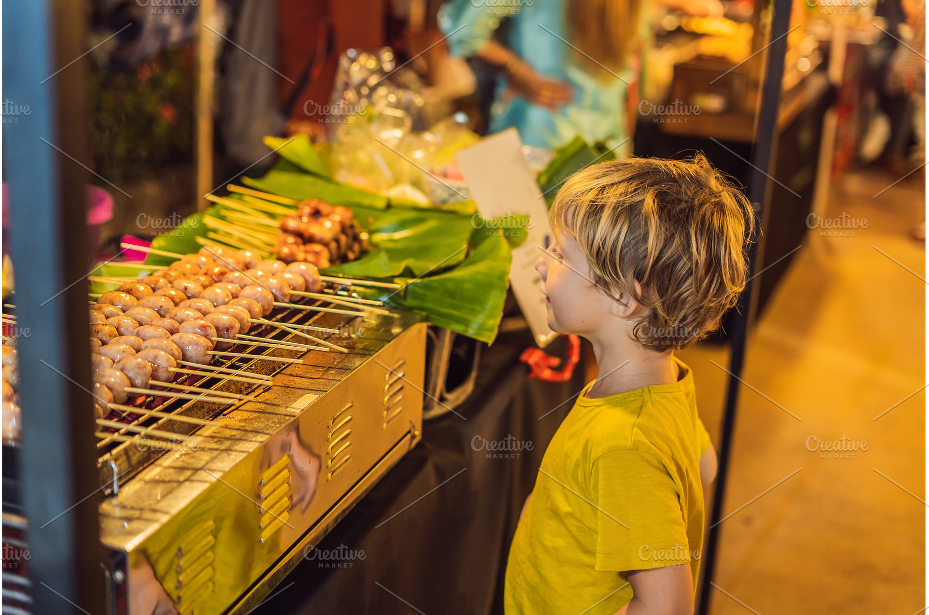 Boy tourist on Walking street Asian, an Architecture Photo by Elizaveta Galitskaya