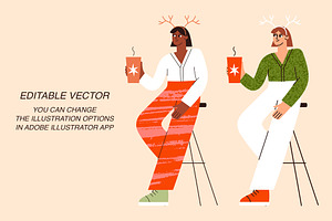 Christmas Party People Illustrations