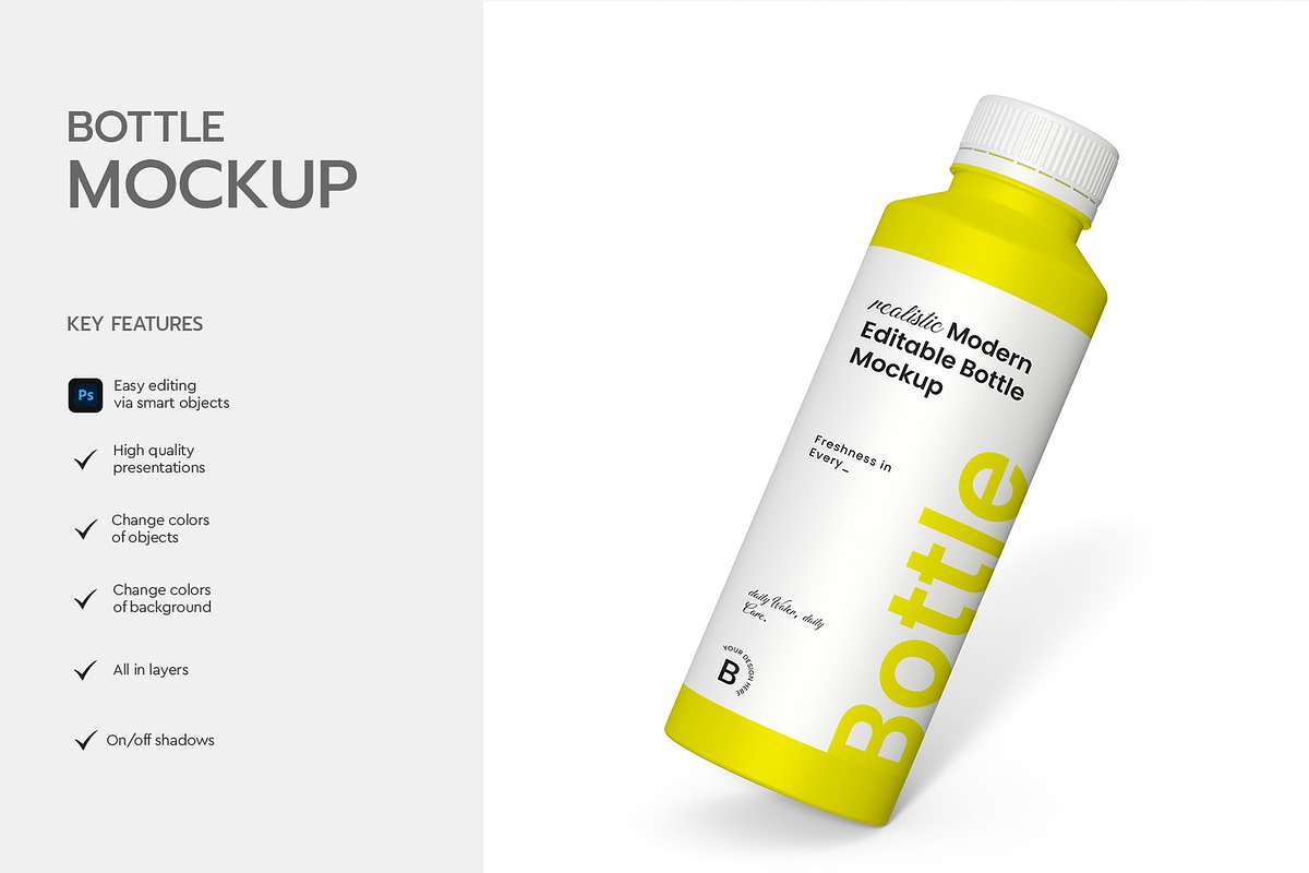 Bottle Mockup Template, a Product Mockup by graphypix (Photo 2 of 4)