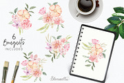 Watercolour Flew Flowers Wreaths Set, an Object Graphic by Bloomella (Thumbnail 2 of 8)