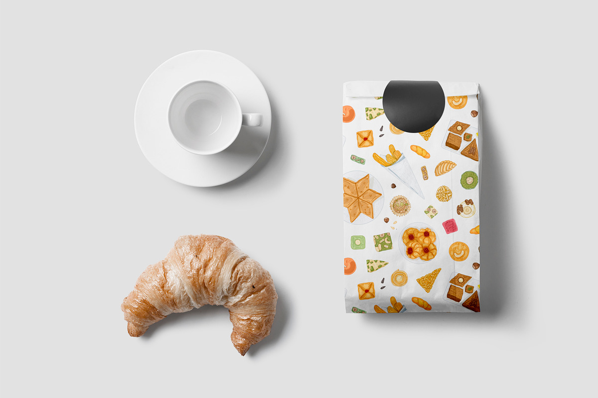 Oriental sweets set + backgrounds, a Food Illustration by Good Studio (Photo 17 of 21)