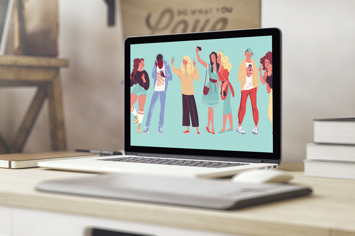 people with smartphones, a Person Illustration by Funnystore (Photo 4 of 5)