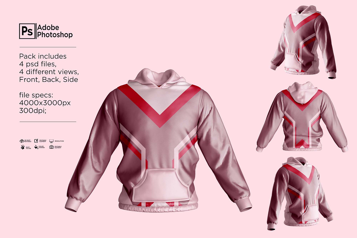 Hoodie Jumper Jacket Mockup, a Hoody Mockup by Nanggroe Scripting (Photo 2 of 9)