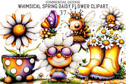 Whimsical Spring Daisy Flower Clipar, an Illustration by designcity5 (Thumbnail 1 of 5)