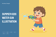 Summer Kids Water Gun Illustration, a Person Illustration by Partikusi Design (Thumbnail 1 of 3)