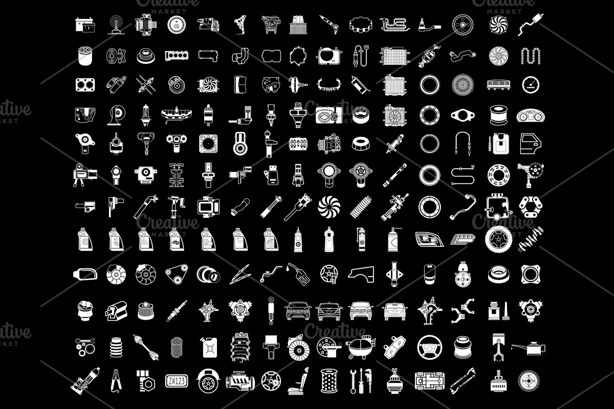 Big Garage Set. EPS - JPEG - PNG, an Outline Icon by WINS Doodle shop (Photo 3 of 4)