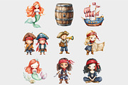 Watercolor Cute Little Pirate Clipar, a Seasonal Illustration by Design Market (Thumbnail 5 of 5)