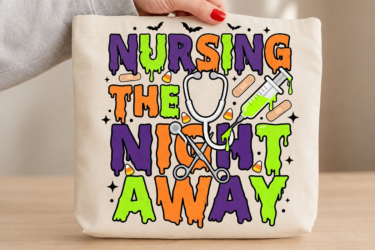 Nursing the Night Away Halloween PNG, a Seasonal Illustration by DreamCafeArt (Photo 3 of 7)
