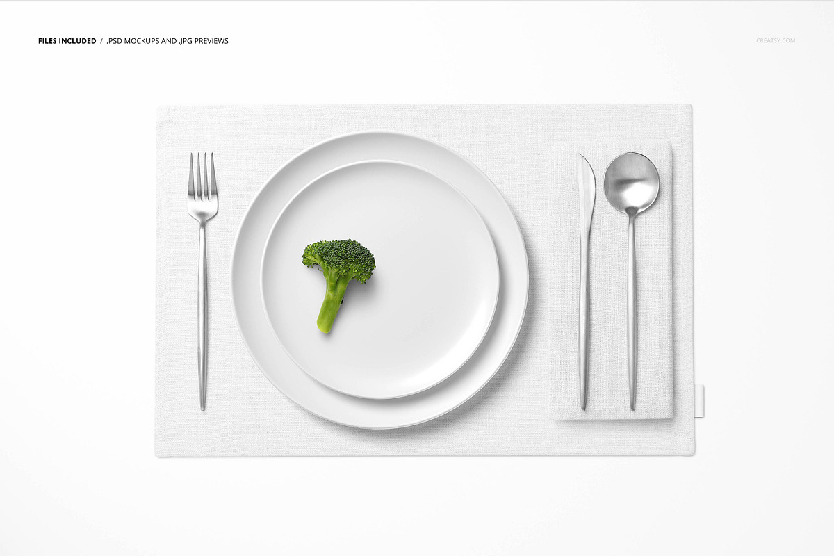 Placemat Napkin Plate Mockup, a Product Mockup by Creatsy (Photo 2 of 9)