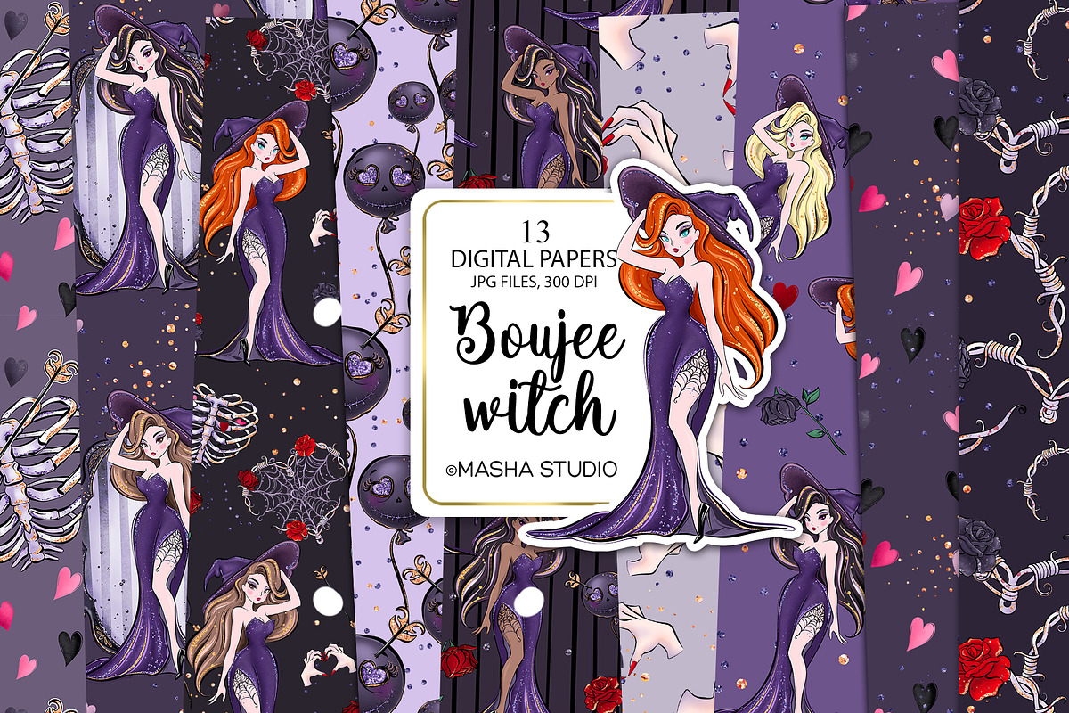 Boujee Witch Seamless Digital Papers, a Graphic by Masha  Studio (Photo 1 of 7)