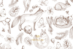 Kids wallpaper with autumn animals, a Wallpaper Graphic by maniamantellina
