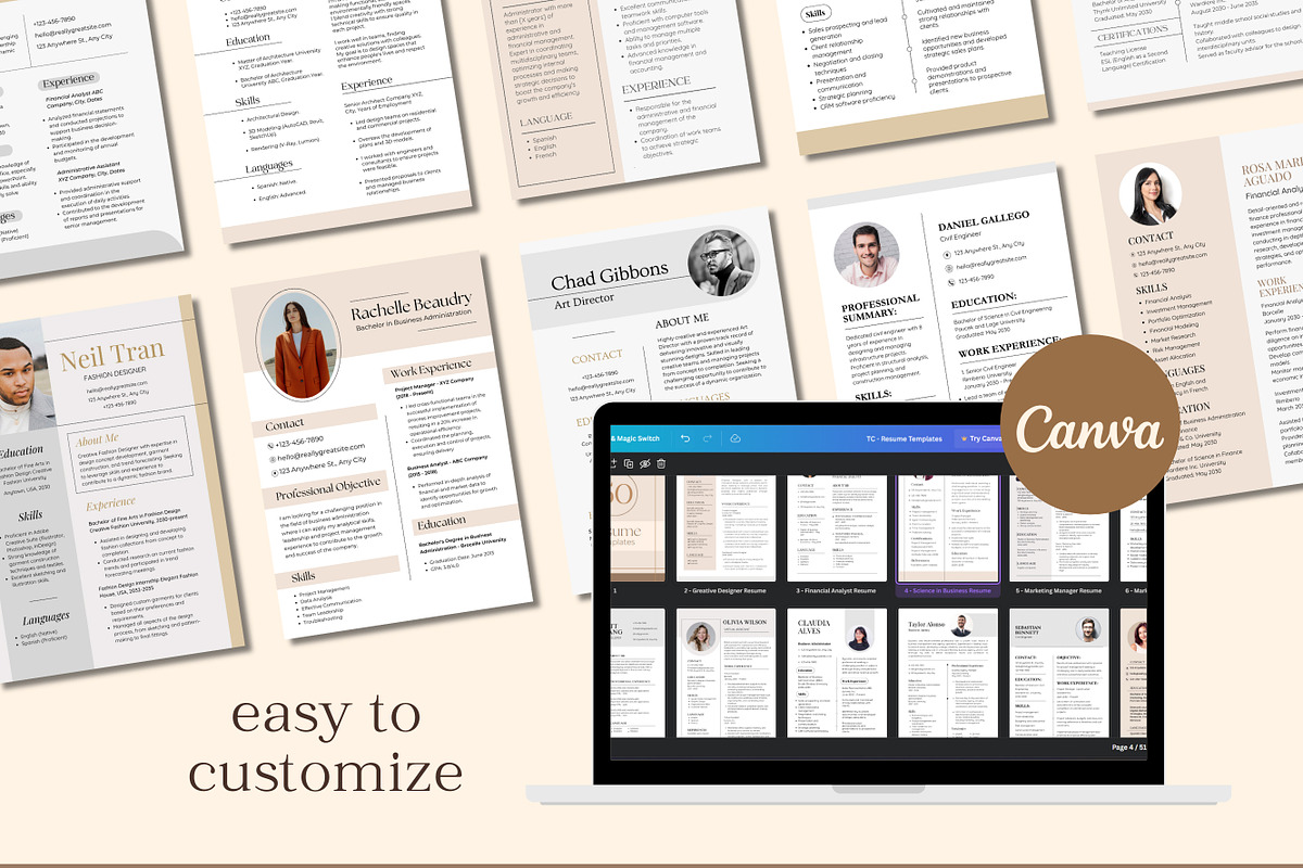 50 Professional Resume Templates, a Templates & Theme by TemplateCastleStore (Photo 5 of 10)