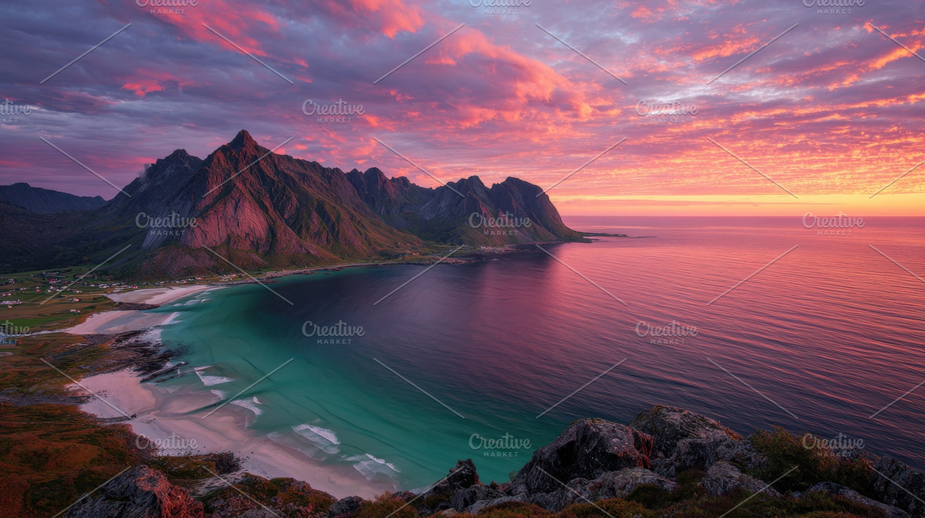 Coastal sunset over cliffs, a Photo by Beautiful things