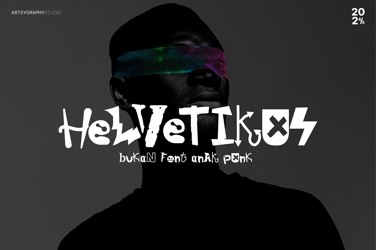 Helvetikus - Combination CutOut Font, a Handwritten Font by Artsygraphy Studio (Photo 1 of 5)