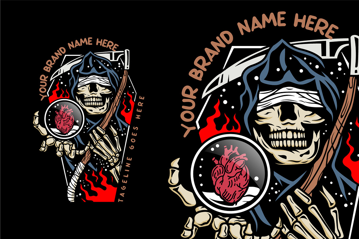 Grim reaper holding your heart, an Illustration by Pen of God Studio