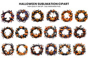 Halloween Wreath Sublimation Clipart, a Seasonal Illustration by Creative Arslan (Thumbnail 2 of 8)