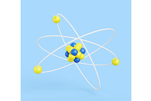 3d atom structure of nucleus and, a Technology Illustration by Marozhkastudio