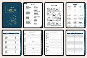 Digital 2025 Reading Planner Canva