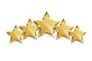 Five Gold Stars, a Decorative Illustration by PsychocheArt (Thumbnail 3 of 3)