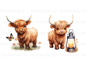 Watercolor Cow Clipart, Cow Cub PNG