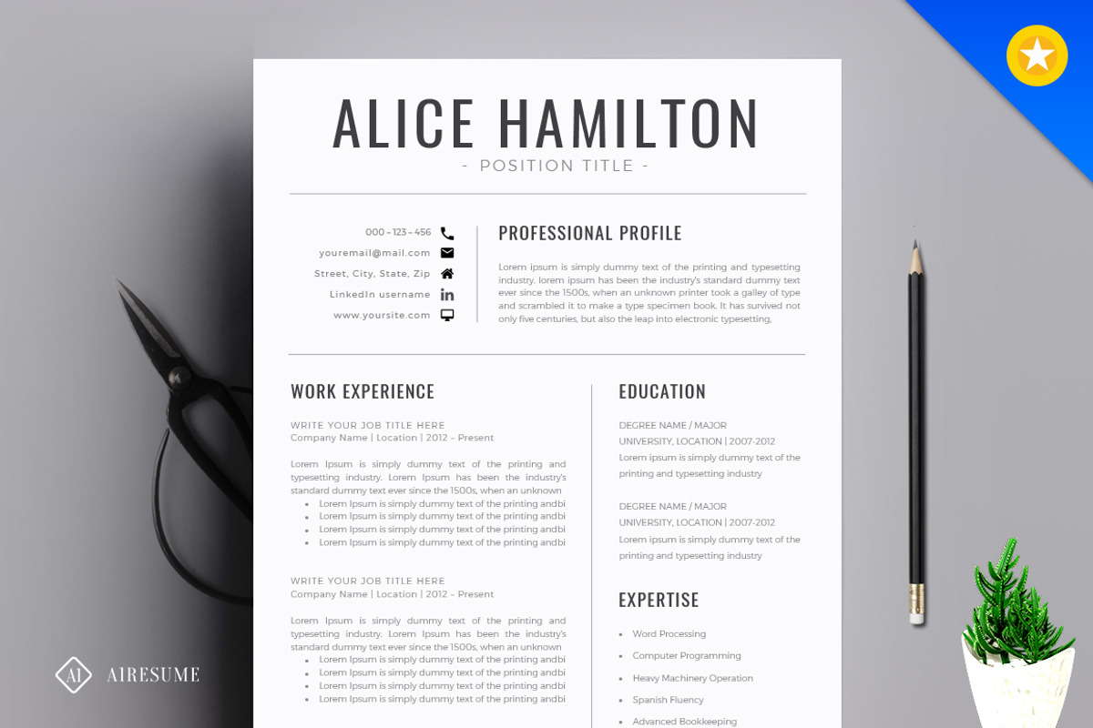 Resume/CV Template, a Resume Template by A1RESUME (Photo 1 of 6)