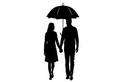50 Couple Umbrella Silhouette Bundle, an Illustration by Designs_River (Thumbnail 33 of 51)