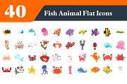 Sea Animal Flat Icons Bundle, an Emoji Icon by EllaMaiyaali (Thumbnail 1 of 3)