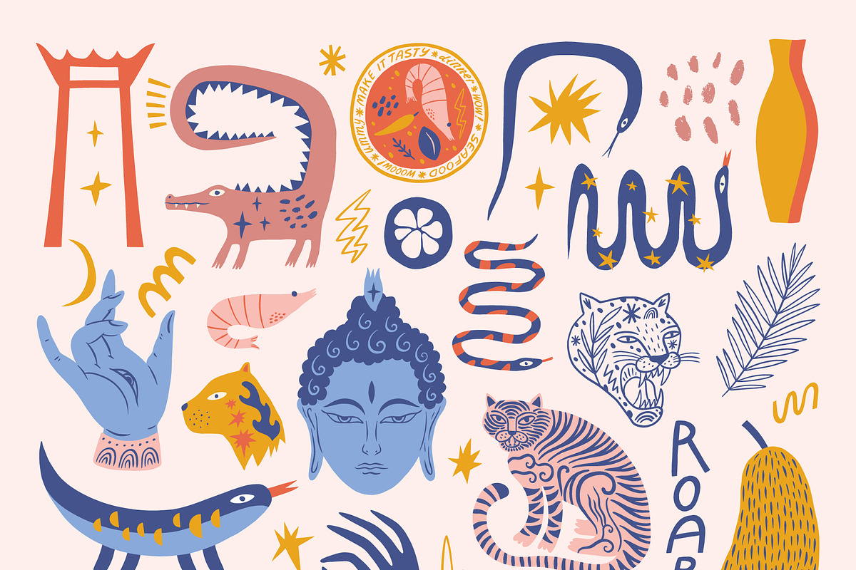 Asian Trip Bundle, an Animal Illustration by Annie Konst (Photo 2 of 23)