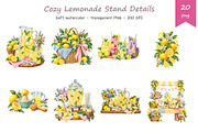 Watercolor Lemonade Stand Clipart, a Food Illustration by BerryPieArt (Thumbnail 3 of 4)