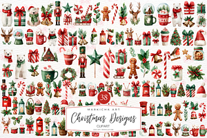 Watercolor Christmas Designs, an Illustration by Markicha Art