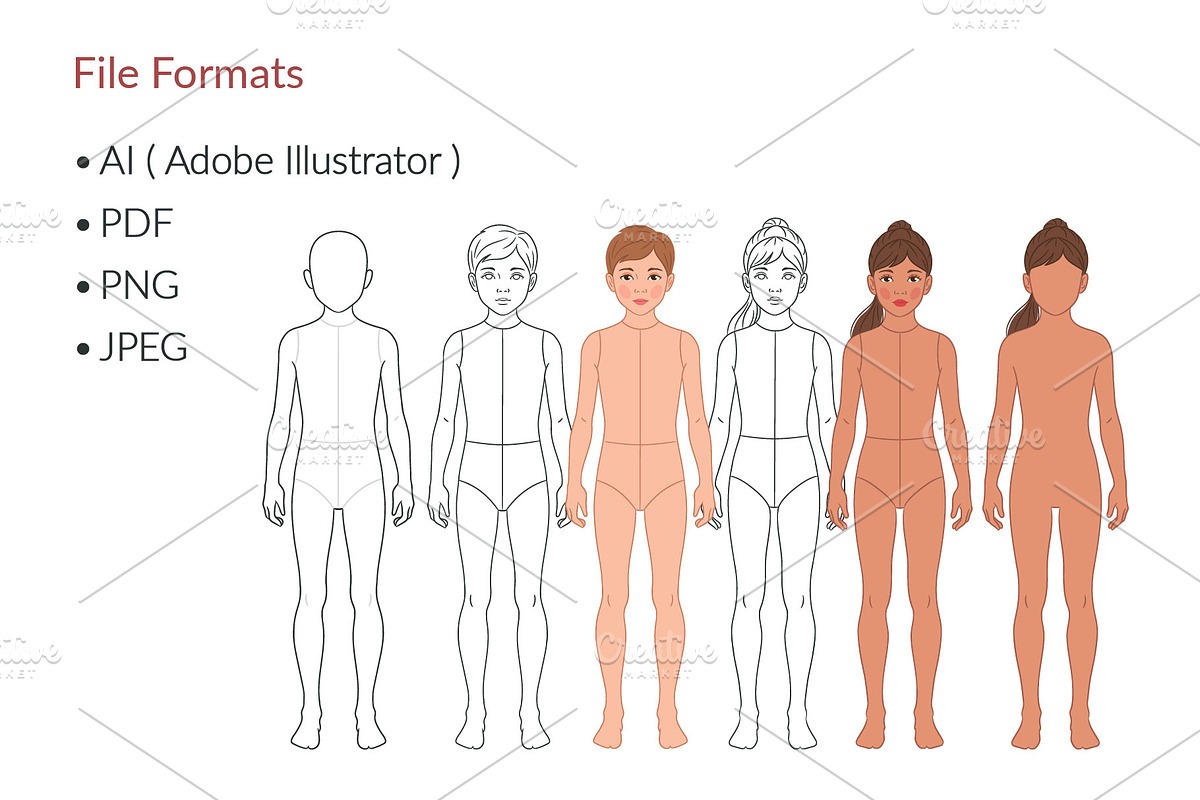 Child Fashion Croquis Bundle, a Person Illustration by Shorena Fashion Draws (Photo 7 of 13)