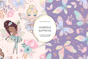 Fairies & Butterflies Digital Papers