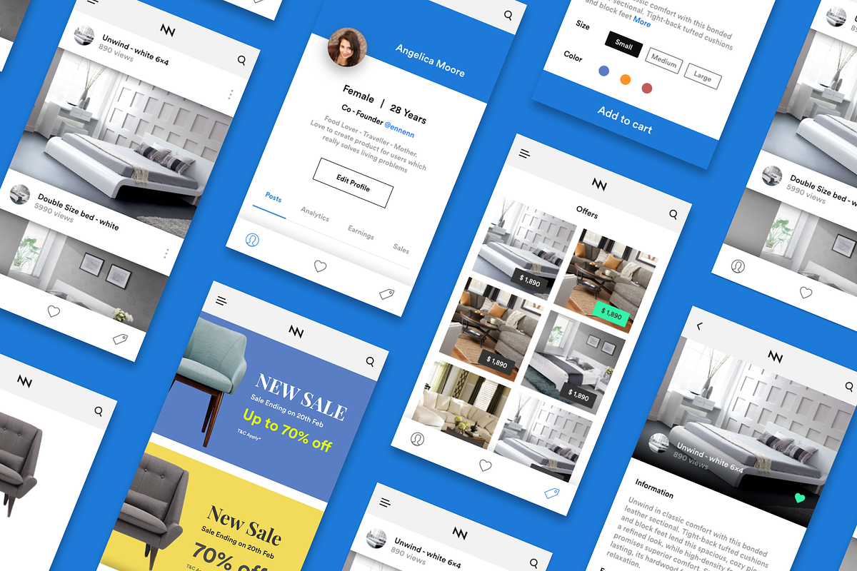 Online furniture shopping UI Kit iOS, an UI Kit Template by Divanraj (Photo 1 of 3)