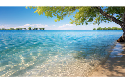water lake beach ai generated, a Nature Photo by pikepicture