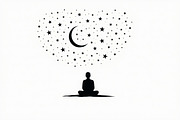 Night Sky Zen Meditation Bundle, an Illustration by hafijul (Thumbnail 7 of 9)