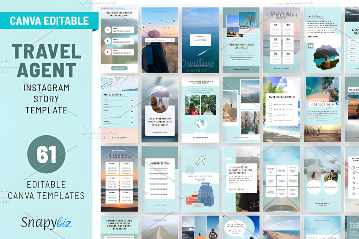 Travel Agent IG Canva Story Template, a Social Media Template by Ink Gallery (Photo 1 of 10)