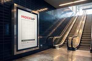 Sign Mockups with Electric Staircase, an Advertising Mockup by Luuqas Design