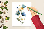 Watercolor Delicate Wildflower Clipa, an Illustration by DreamCafeArt (Thumbnail 6 of 7)